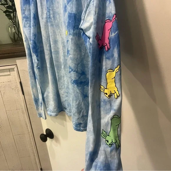 Coney Island Picnic Blue Tie-Dye Long Sleeve Graphic T-Shirt - Size XL - Picture 8 of 8